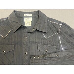 Ariat Black Snap Jeweled Sequin Angel‎ Wings Western Flap Pockets Women's Medium